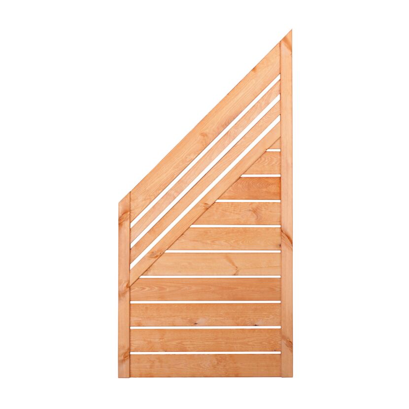Schräges Gartenzaun-Element aus Holz