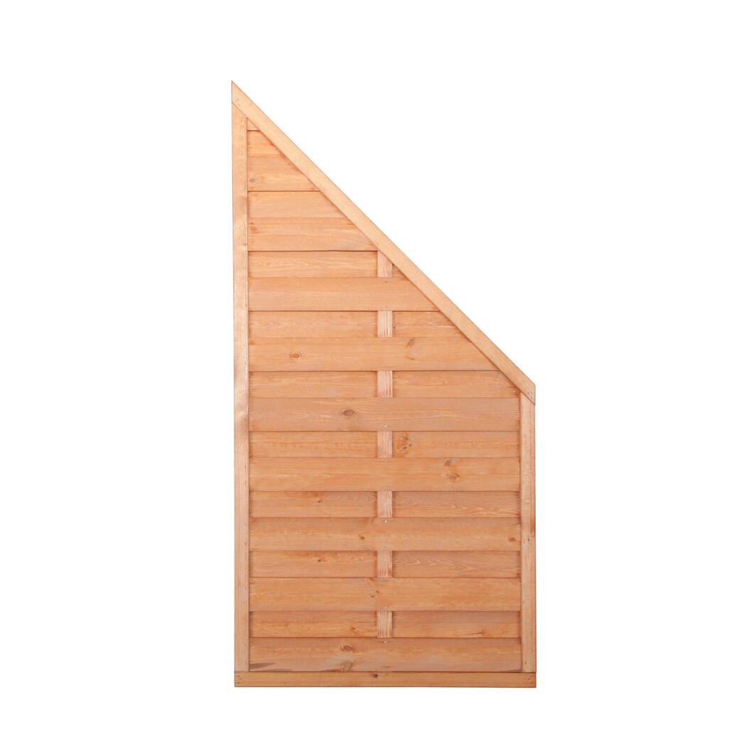 Schräges Holzelement für Gartenzaun