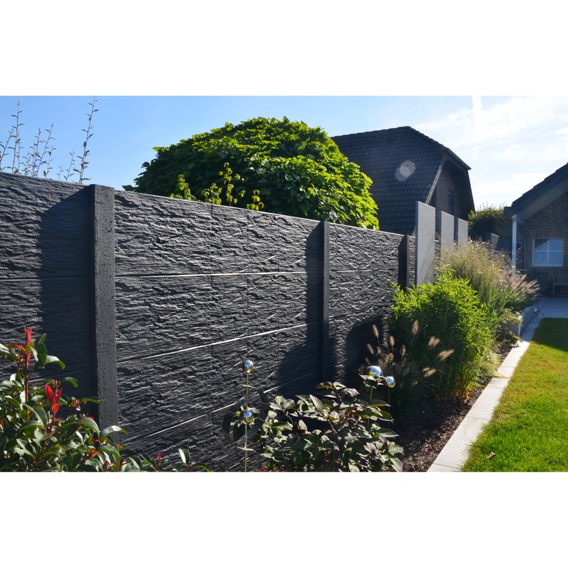 Betonzaunplatte 'Standard Nevada' 200 x 38,5 x 3,5 cm grau