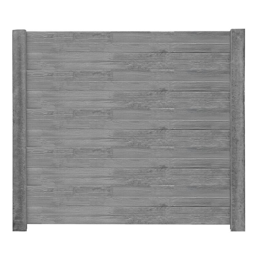 Betonzaunplatte 'Standard Timber' 200 x 38,5 x 3,5 cm grau