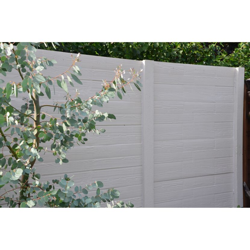 Betonzaunplatte 'Standard Timber' 200 x 38,5 x 3,5 cm grau
