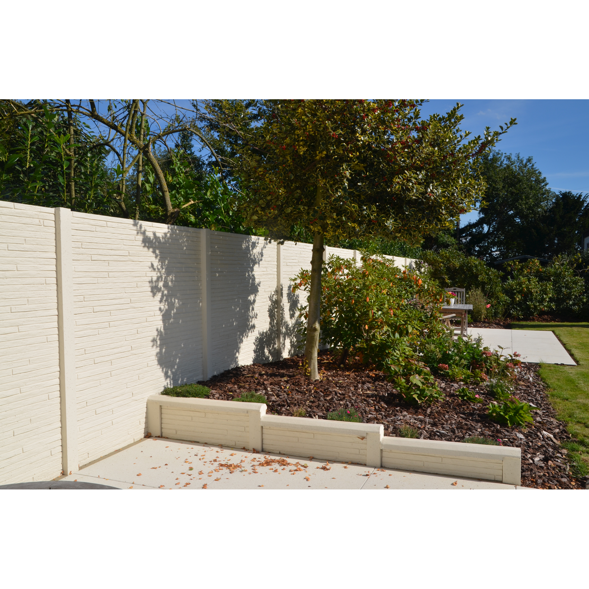 Betonzaunplatte 'Standard Toscana' 200 x 38,5 x 3,5 cm grau