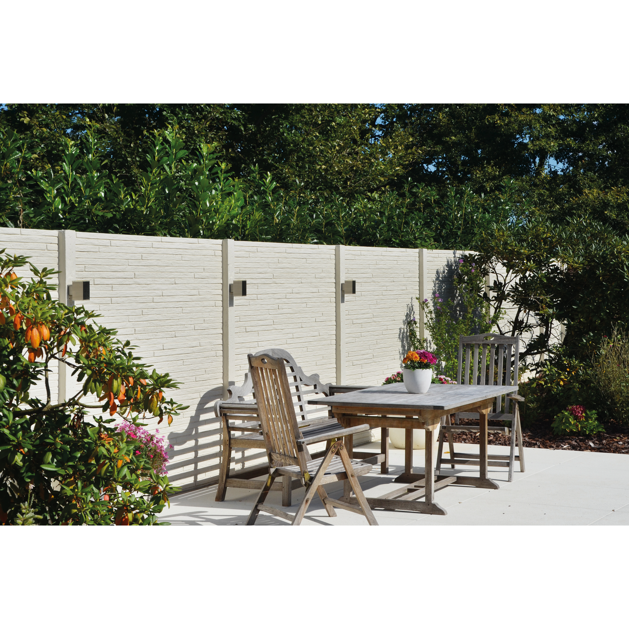 Betonzaunplatte 'Standard Toscana' 200 x 38,5 x 3,5 cm grau