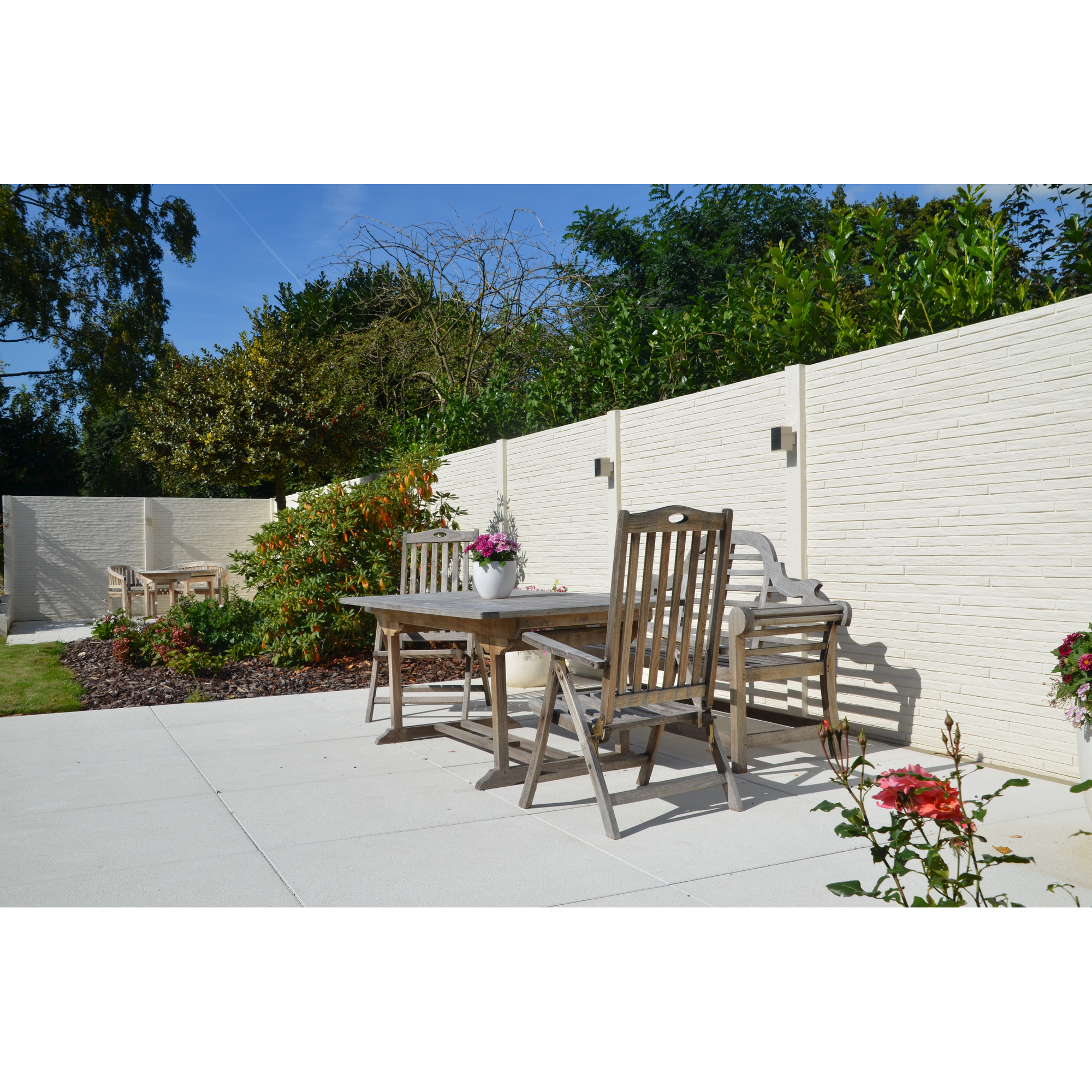 Betonzaunplatte 'Standard Toscana' 200 x 38,5 x 3,5 cm grau