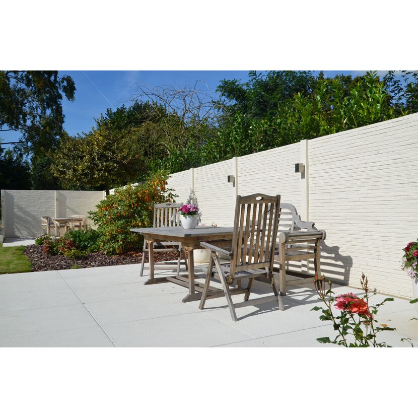Betonzaunplatte 'Standard Toscana' 200 x 38,5 x 3,5 cm grau