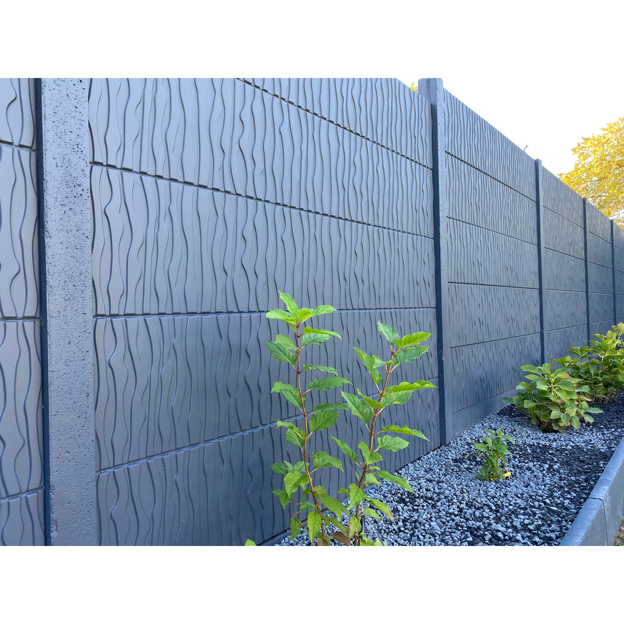 Betonzaunplatte 'Standard River' 200 x 38,5 x 3,5 cm grau