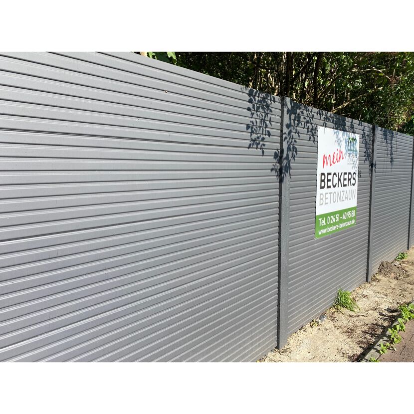 Betonzaunplatte 'Standard Linear' 200 x 38,5 x 3,5 cm grau