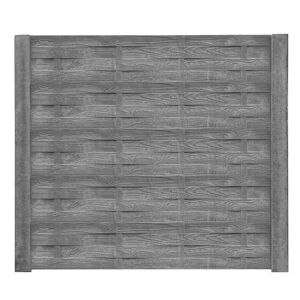 Betonzaunplatte 'Standard Flecht' 200 x 38,5 x 3,5 cm grau