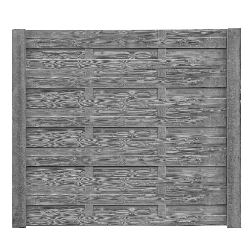 Betonzaunplatte 'Standard Elegant' 200 x 38,5 x 3,5 cm grau