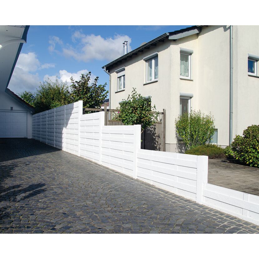 Betonzaunplatte 'Standard Elegant' 200 x 38,5 x 3,5 cm grau