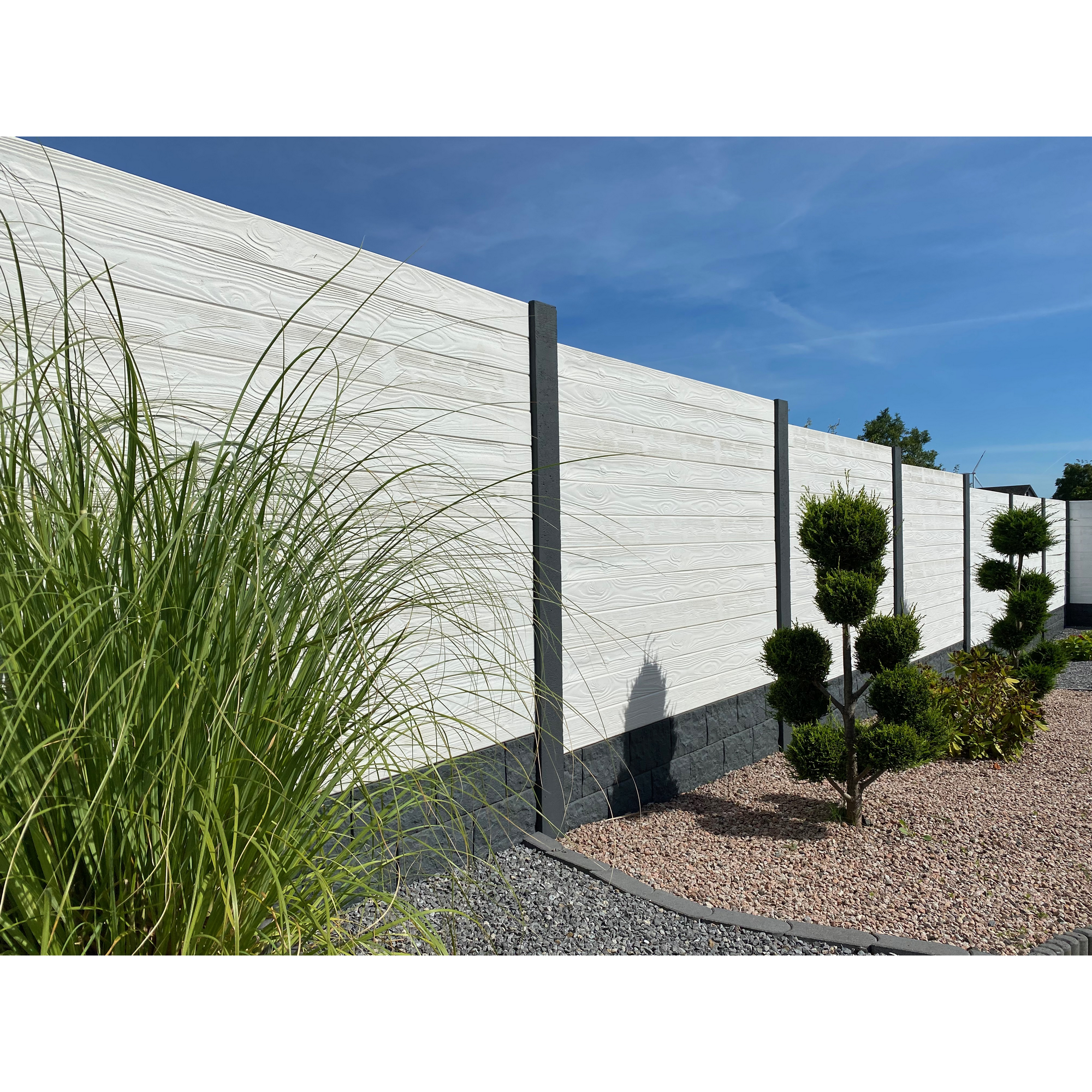 Betonzaunplatte 'Standard Prestige' 200 x 38,5 x 3,5 cm grau