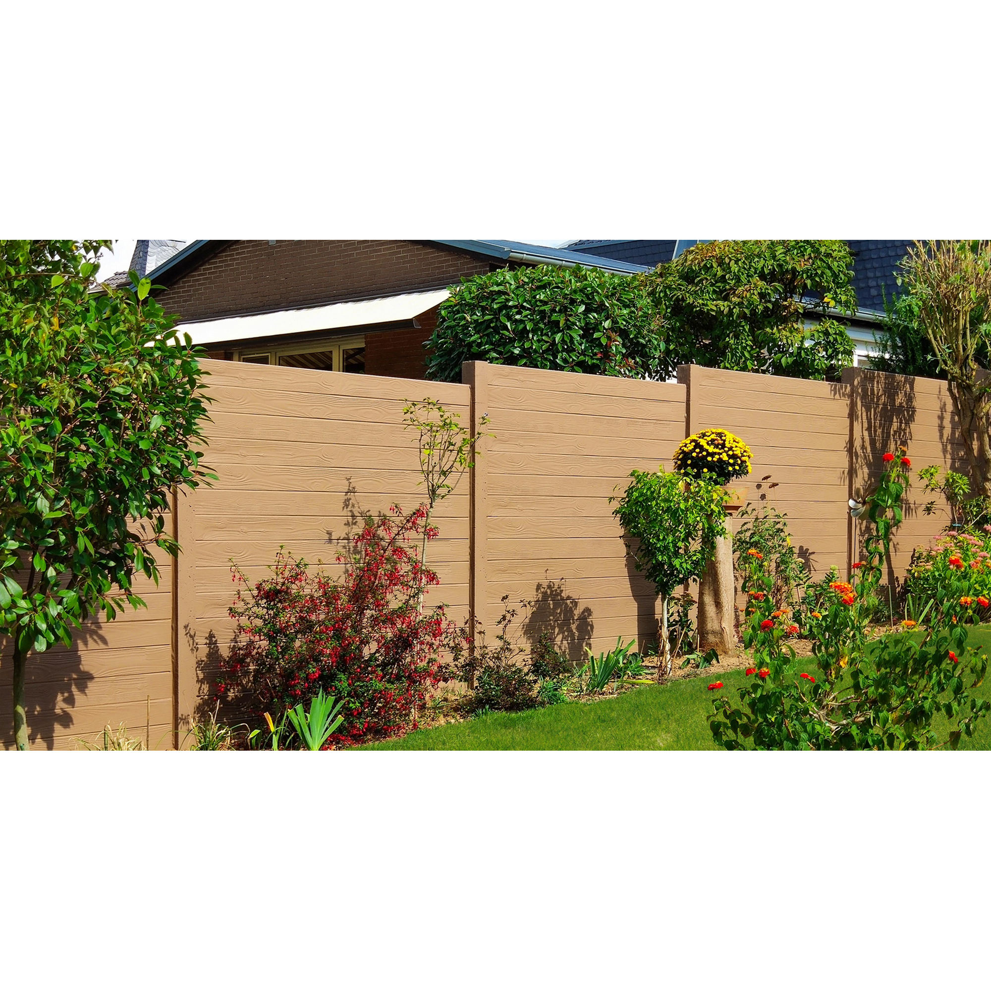 Betonzaunplatte 'Standard Prestige' 200 x 38,5 x 3,5 cm grau