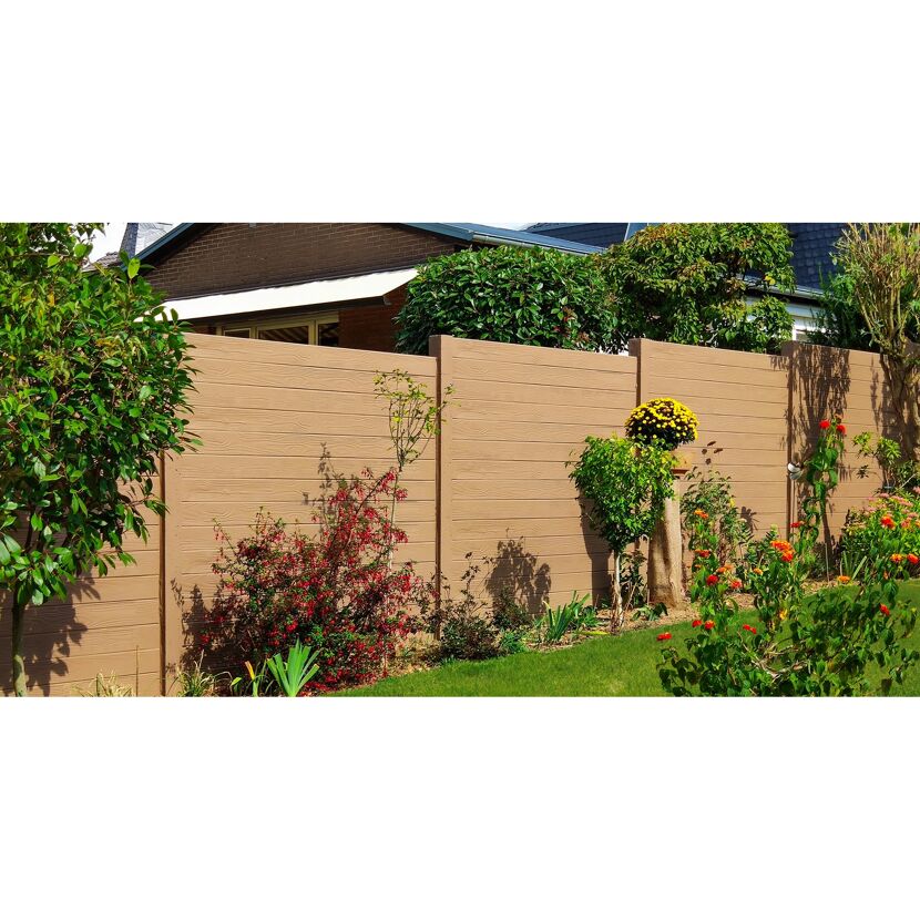Betonzaunplatte 'Standard Prestige' 200 x 38,5 x 3,5 cm grau