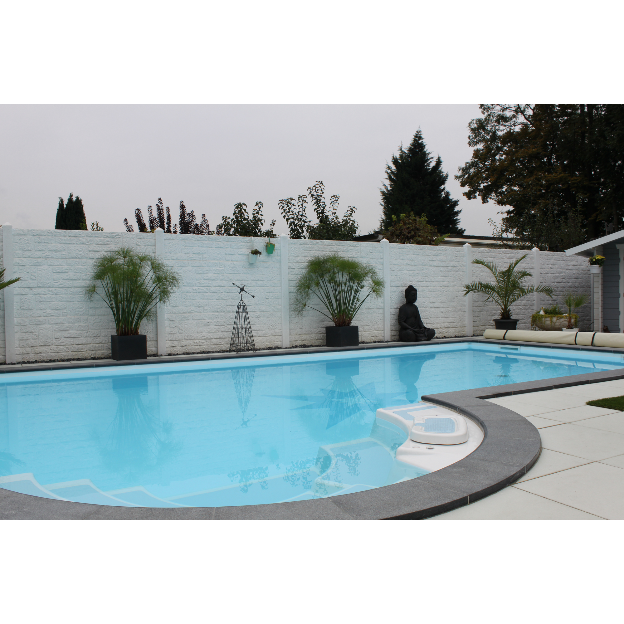 Betonzaunplatte 'Standard Romania' 200 x 38,5 x 3,5 cm grau