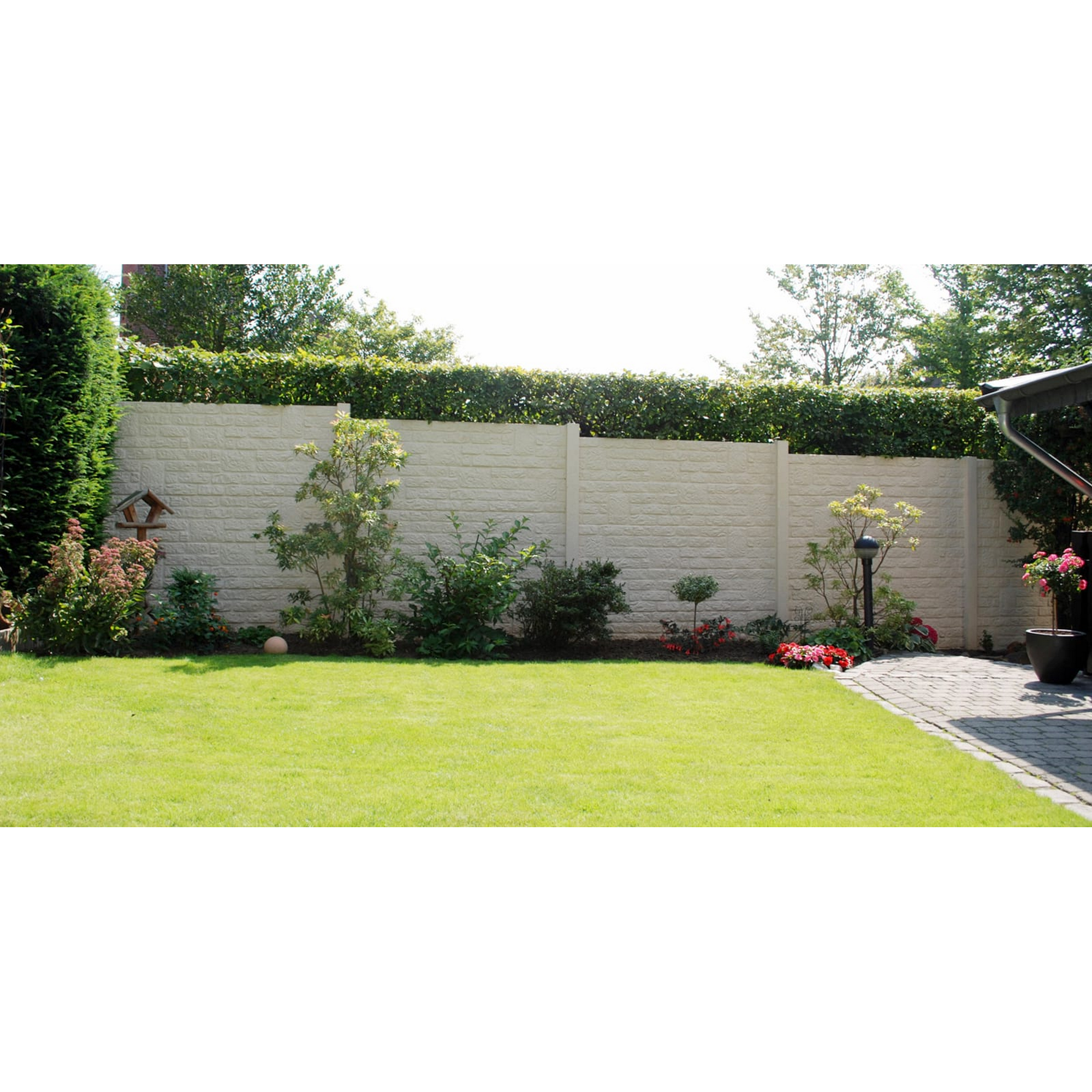 Betonzaunplatte 'Standard Romania' 200 x 38,5 x 3,5 cm grau