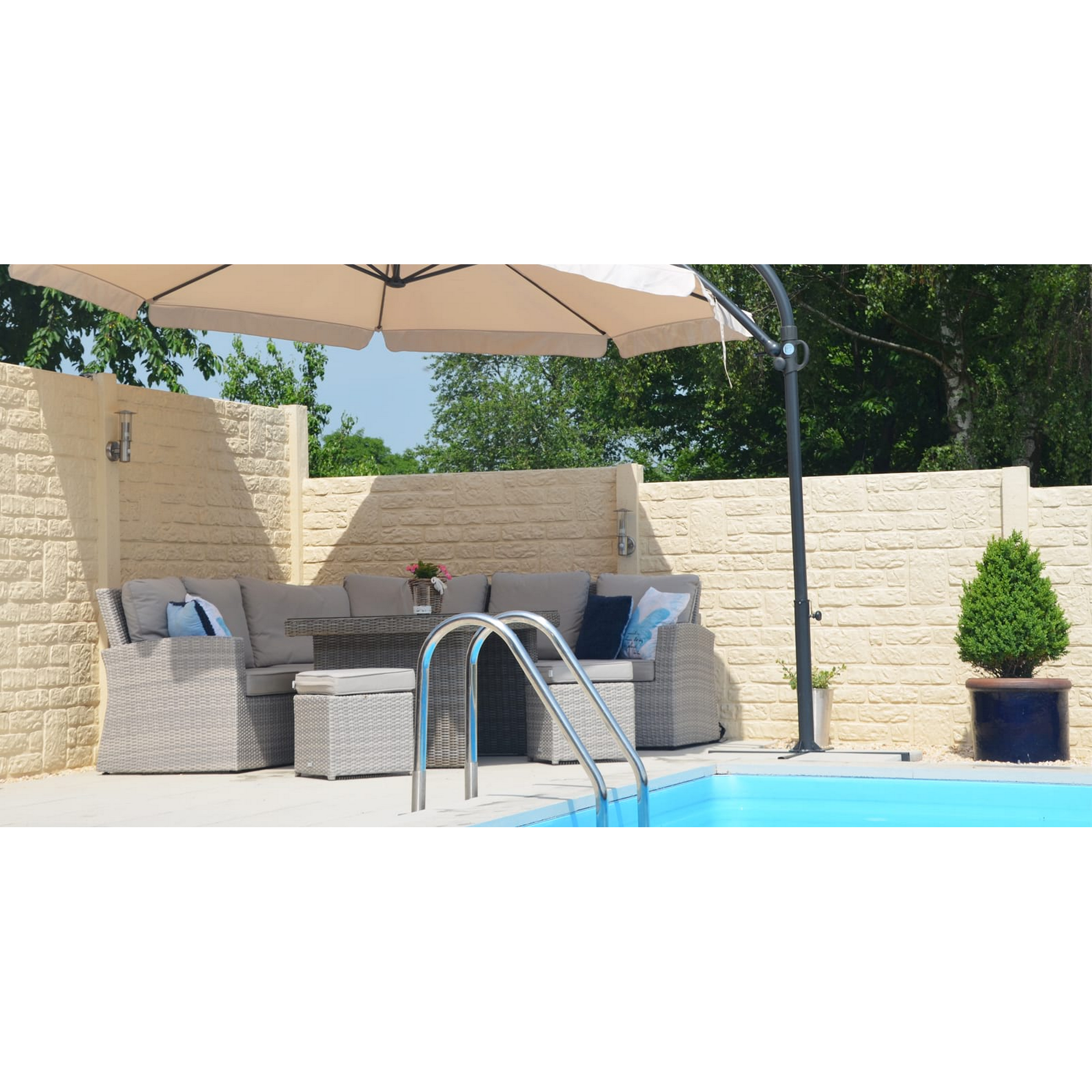 Betonzaunplatte 'Standard Romania' 200 x 38,5 x 3,5 cm grau