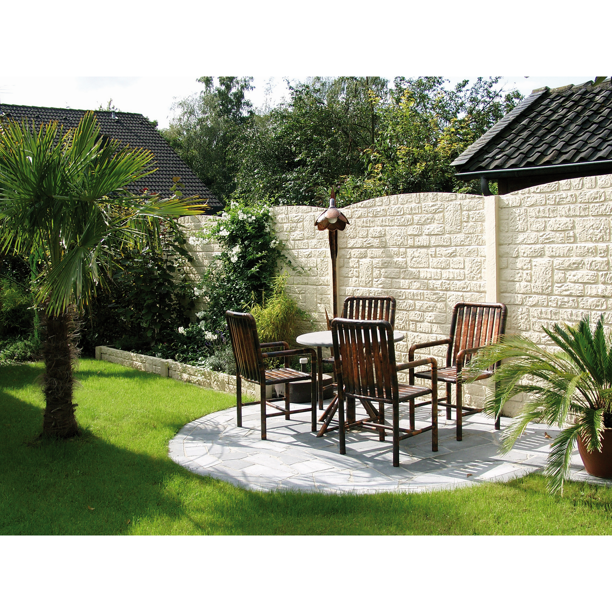 Betonzaunbogenplatte 'Standard Romania' 200 x 45 x 3,5 cm grau