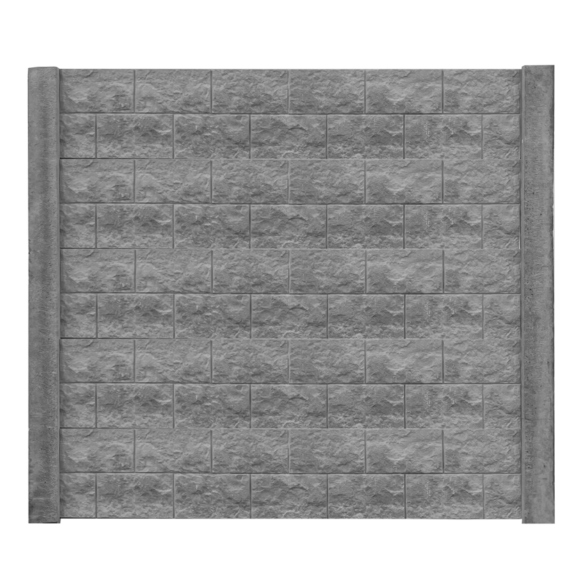 Betonzaunplatte 'Standard Casa Borsika' 200 x 38,5 x 3,5 cm grau