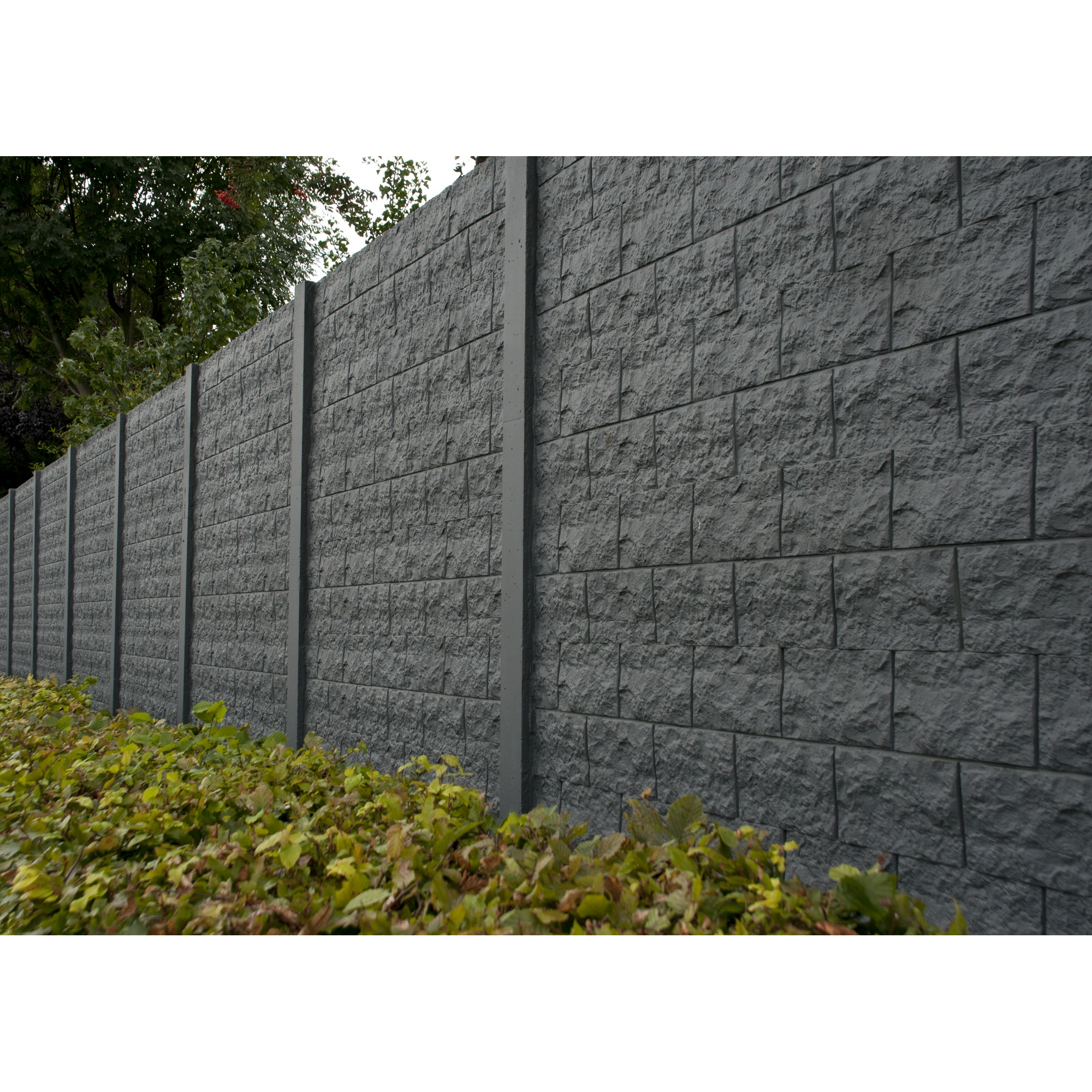 Betonzaunplatte 'Standard Casa Borsika' 200 x 38,5 x 3,5 cm grau