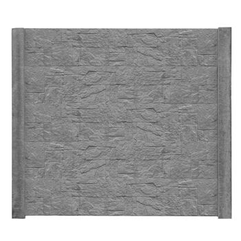 Betonzaunplatte 'Standard Flagstone' 200 x 38,5 x 3,5 cm grau