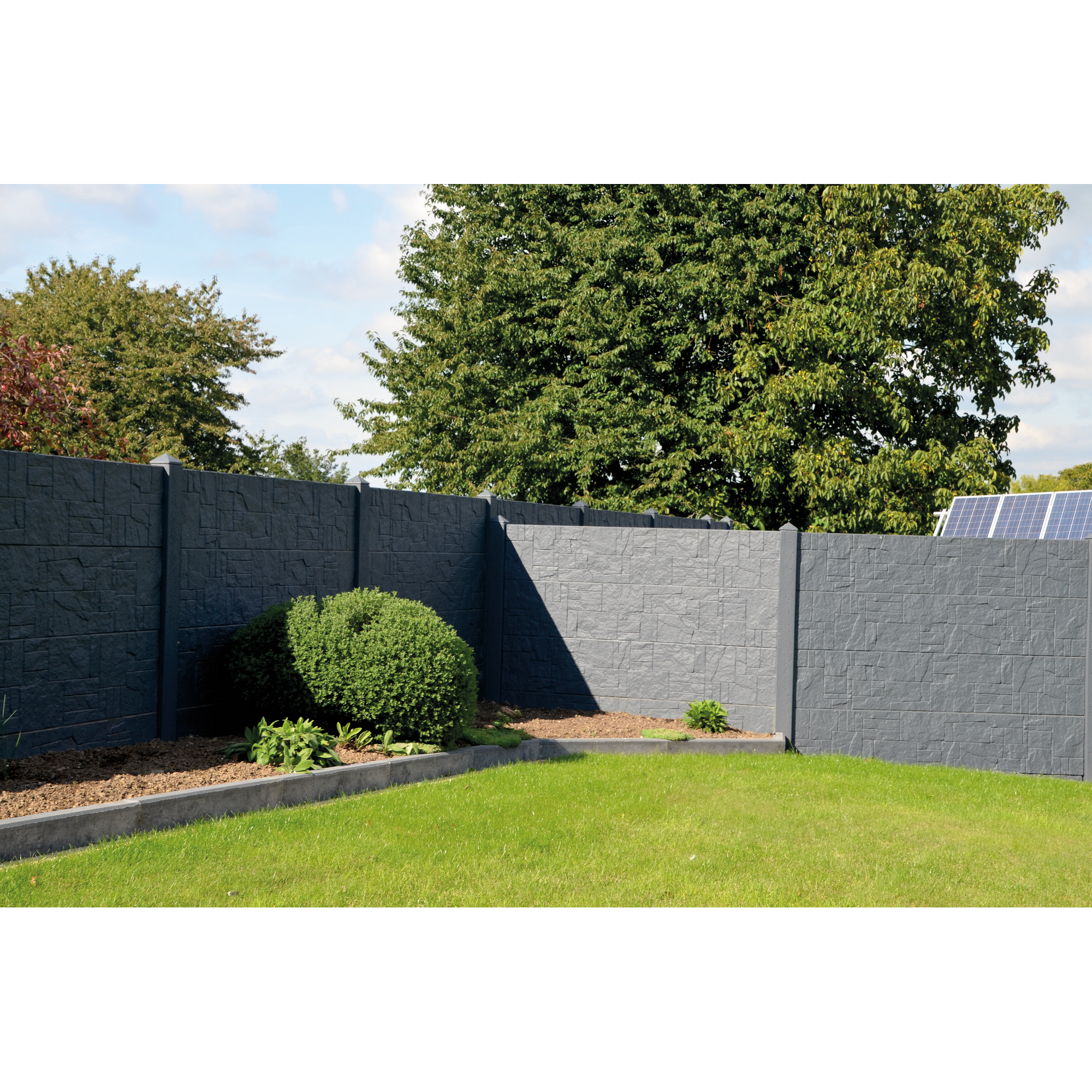 Betonzaunplatte 'Standard Flagstone' 200 x 38,5 x 3,5 cm grau