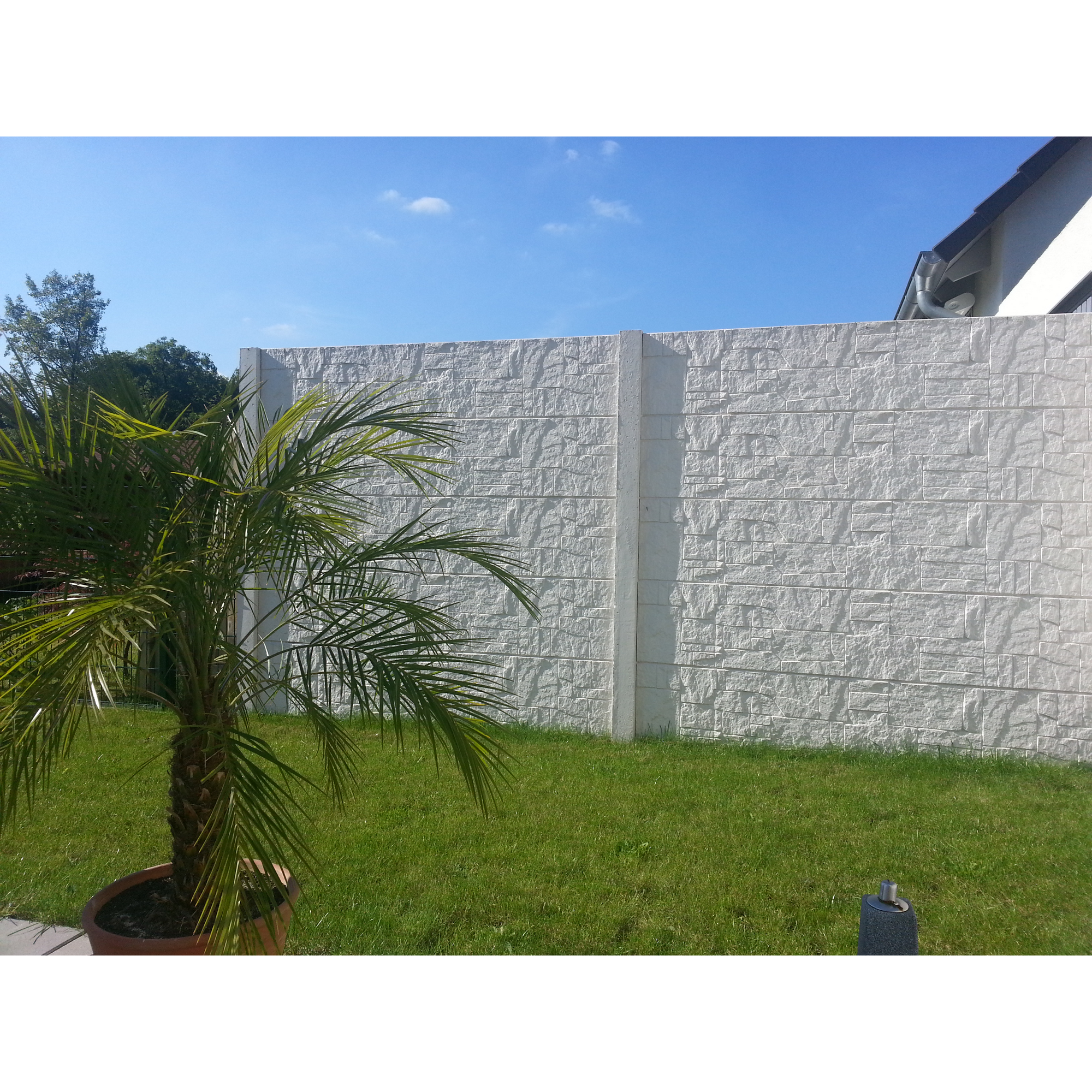 Betonzaunplatte 'Standard Flagstone' 200 x 38,5 x 3,5 cm grau