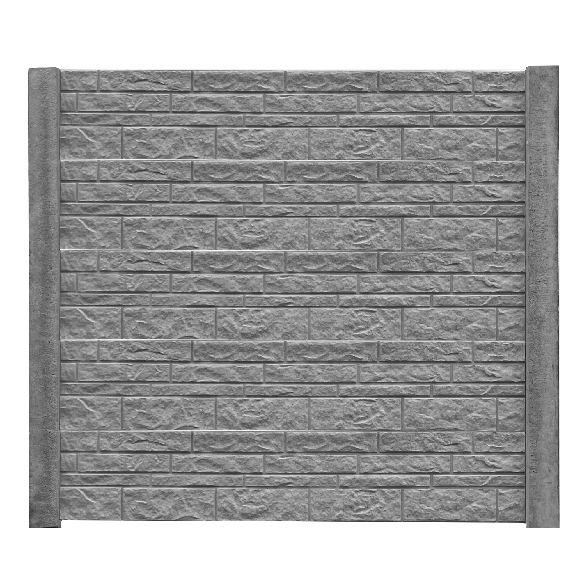 Betonzaunplatte 'Standard Fels' 200 x 38,5 x 3,5 cm grau