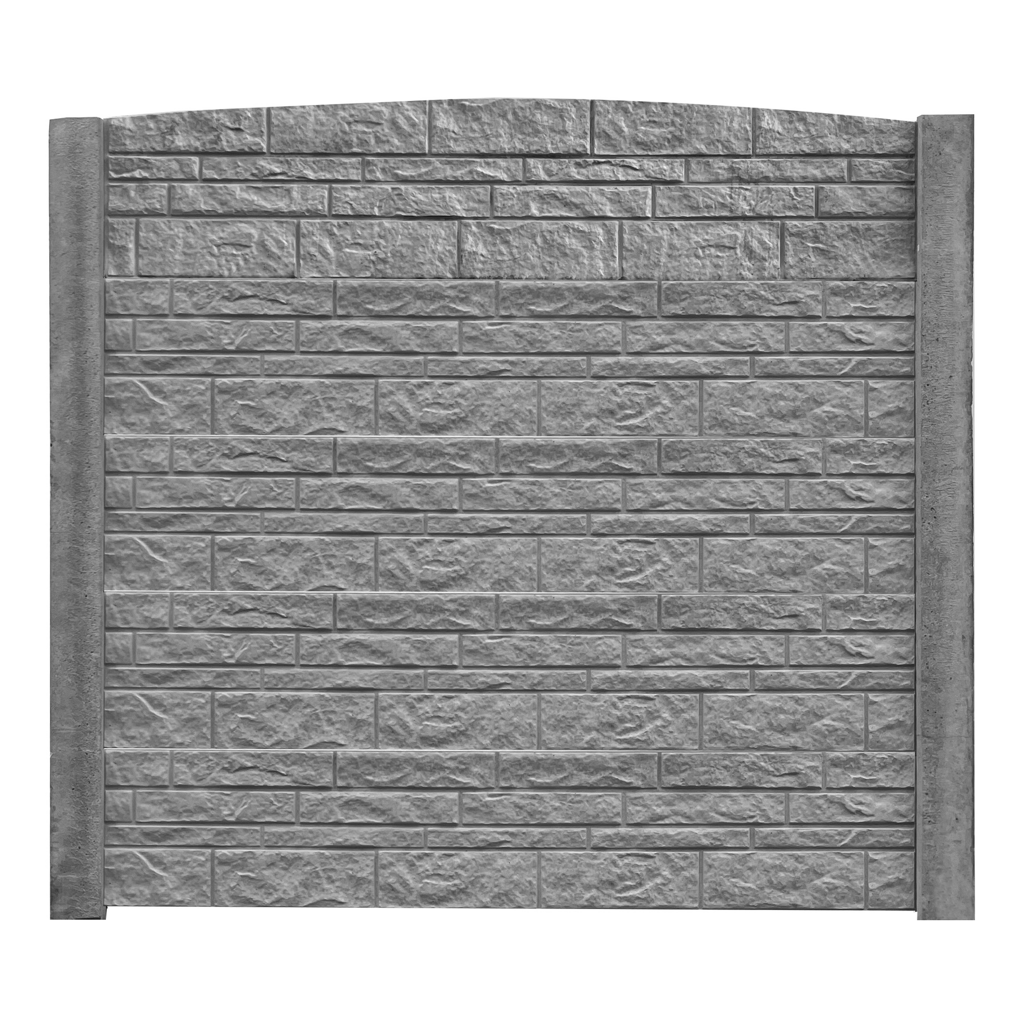 Betonzaunbogenplatte 'Standard Fels' 200 x 45 x 3,5 cm grau