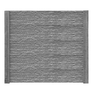 Betonzaunplatte 'Standard Montana' Beton/Stahl grau 200 x 38,5 x 3,5 cm