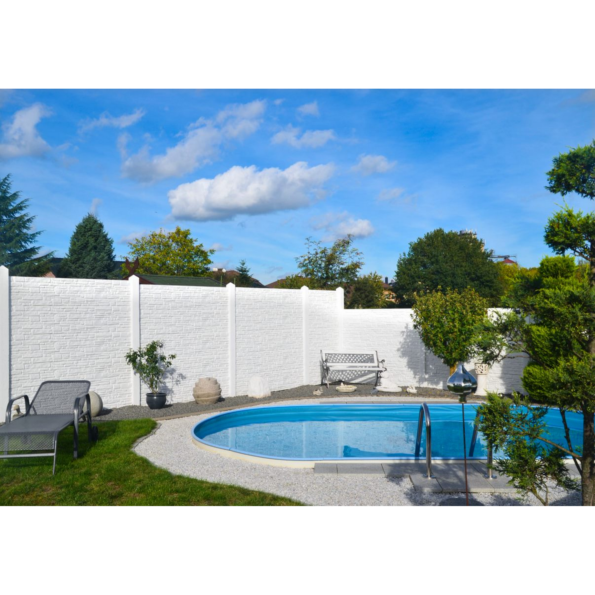 Betonzaunplatte 'Standard Montana' Beton/Stahl grau 200 x 38,5 x 3,5 cm