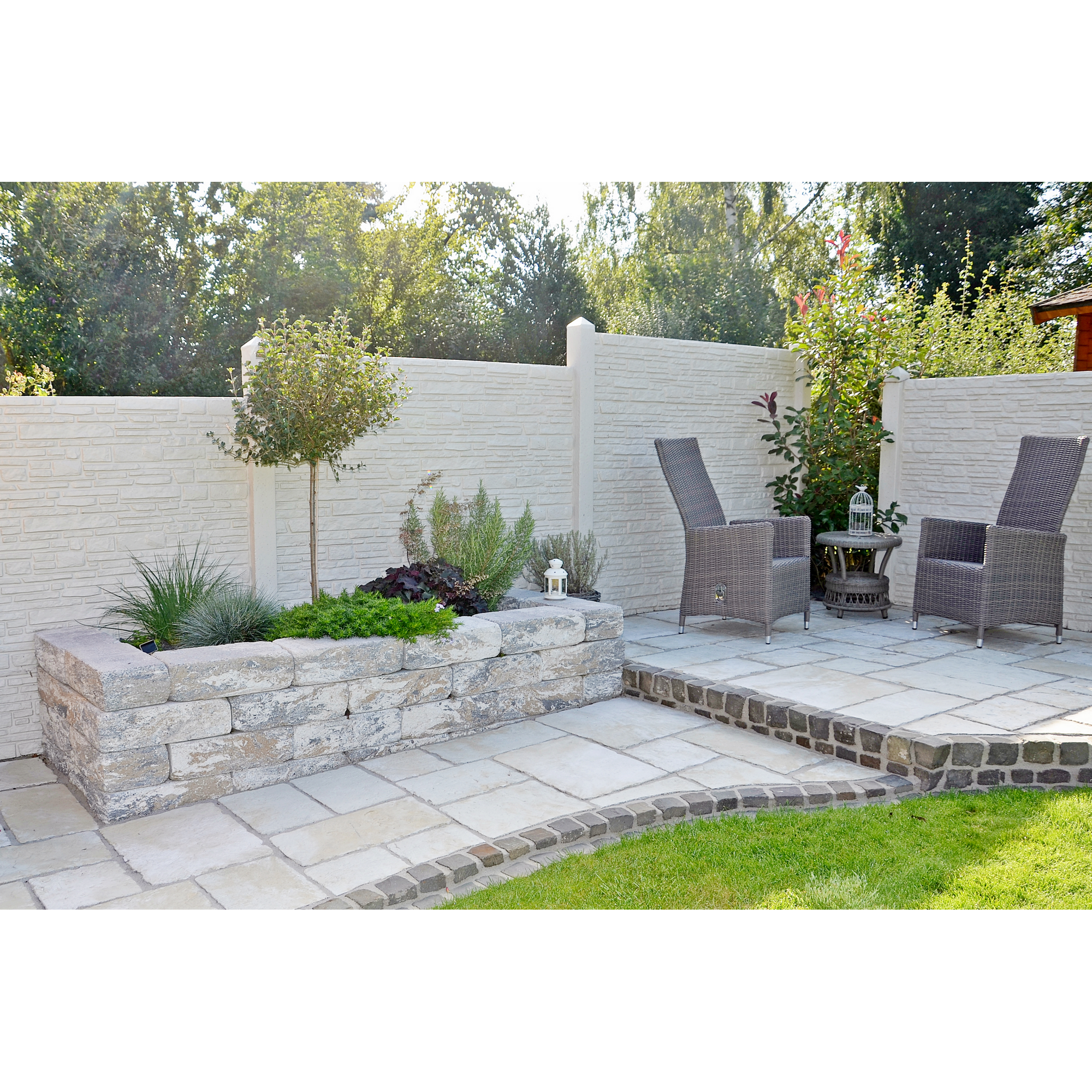 Betonzaunplatte 'Standard Montana' Beton/Stahl grau 200 x 38,5 x 3,5 cm