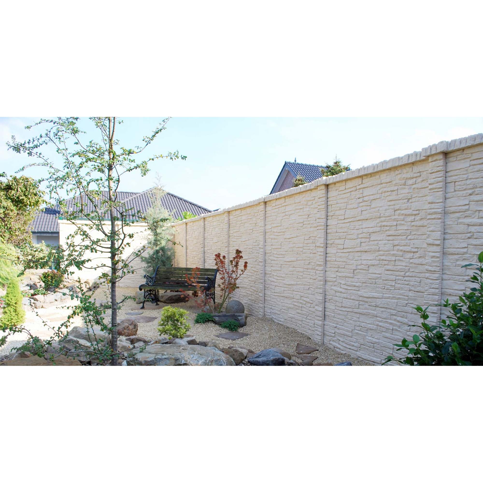 Betonzaunplatte 'Mediterran Nostalgie' Beton/Stahl grau 144 x 30 x 4 cm + product picture