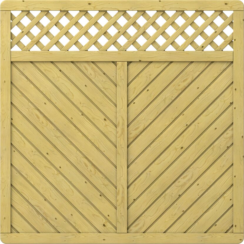 Holz Gartenzaunelement GADA Rechteck 179x179 mit Gitter
