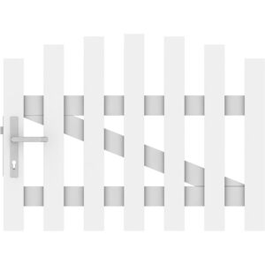 Einzeltor 'Longlife Cara' gebogen DIN links weiß 106 x 80 cm