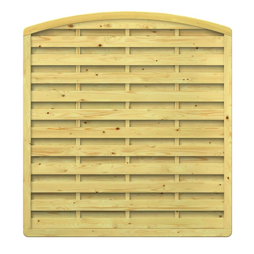 Holz-Sichtschutzzaun mit Rundbogen