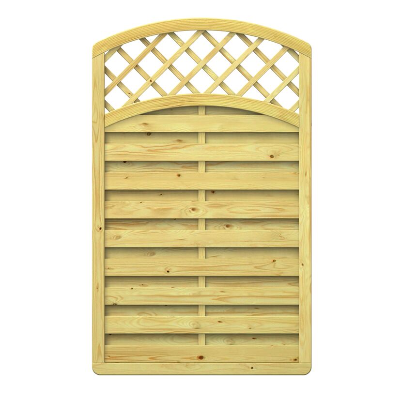 Holz Gartenzaun-Element mit Rundbogen und Gittern