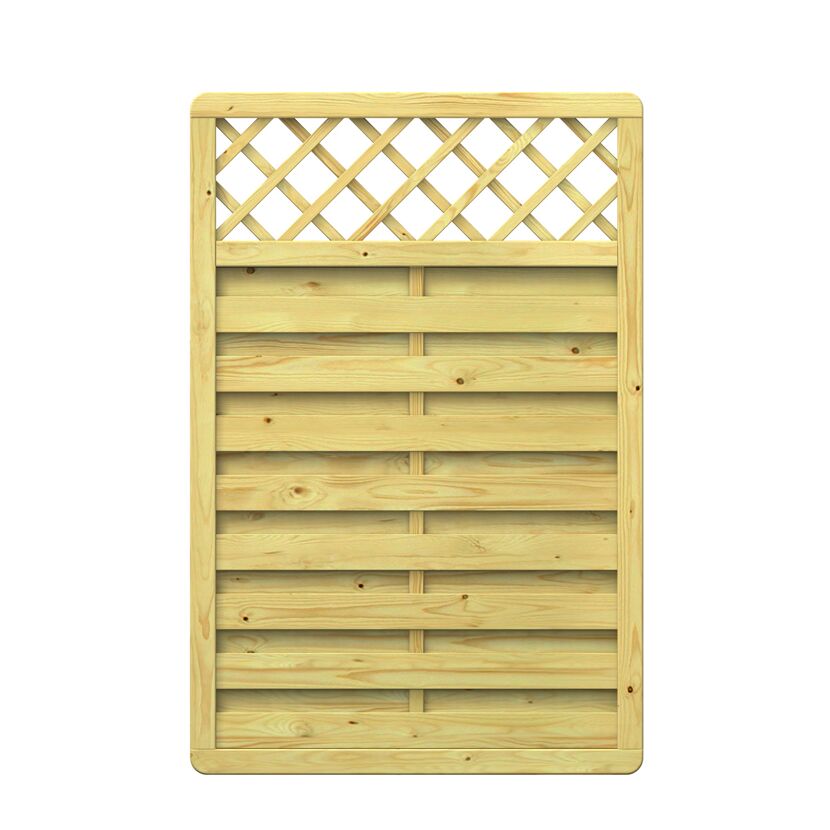 Holz Gartenzaun XL Rechteck mit Gitter