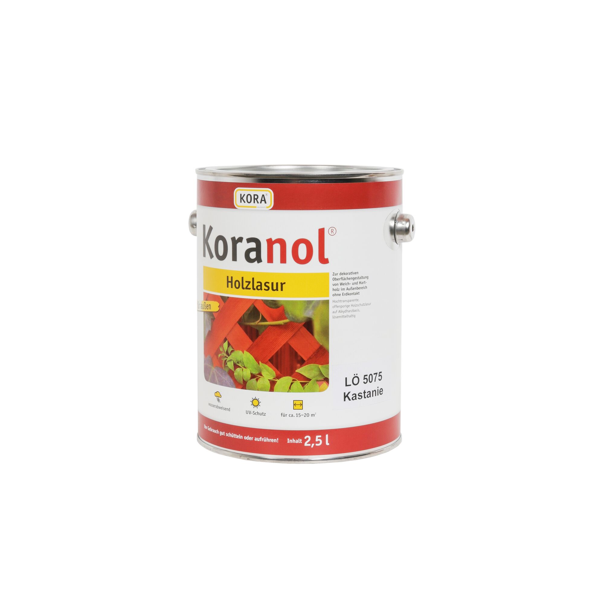 Koranol Holzlasur, Kastanie, 2,5 l Dose
