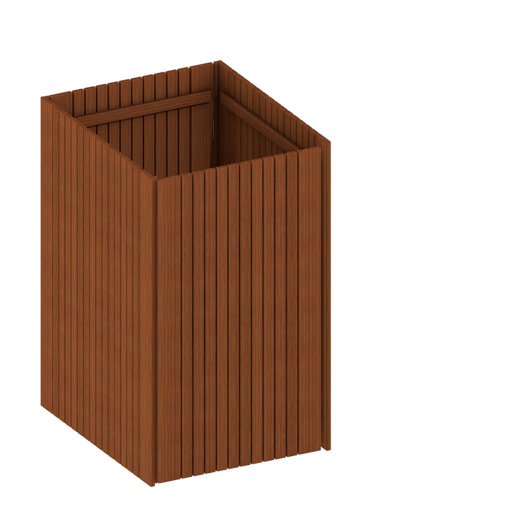 Mülltonnenbox 'Binto' mit Klappdeckel braun 125 x 73 x 87 cm