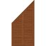Braunes Holzelement in Trapezform.
