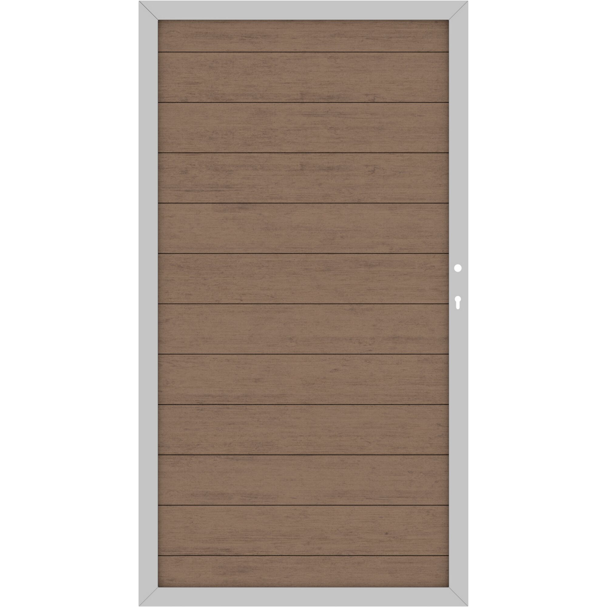 WPC-Tor mit silbernem Rahmen