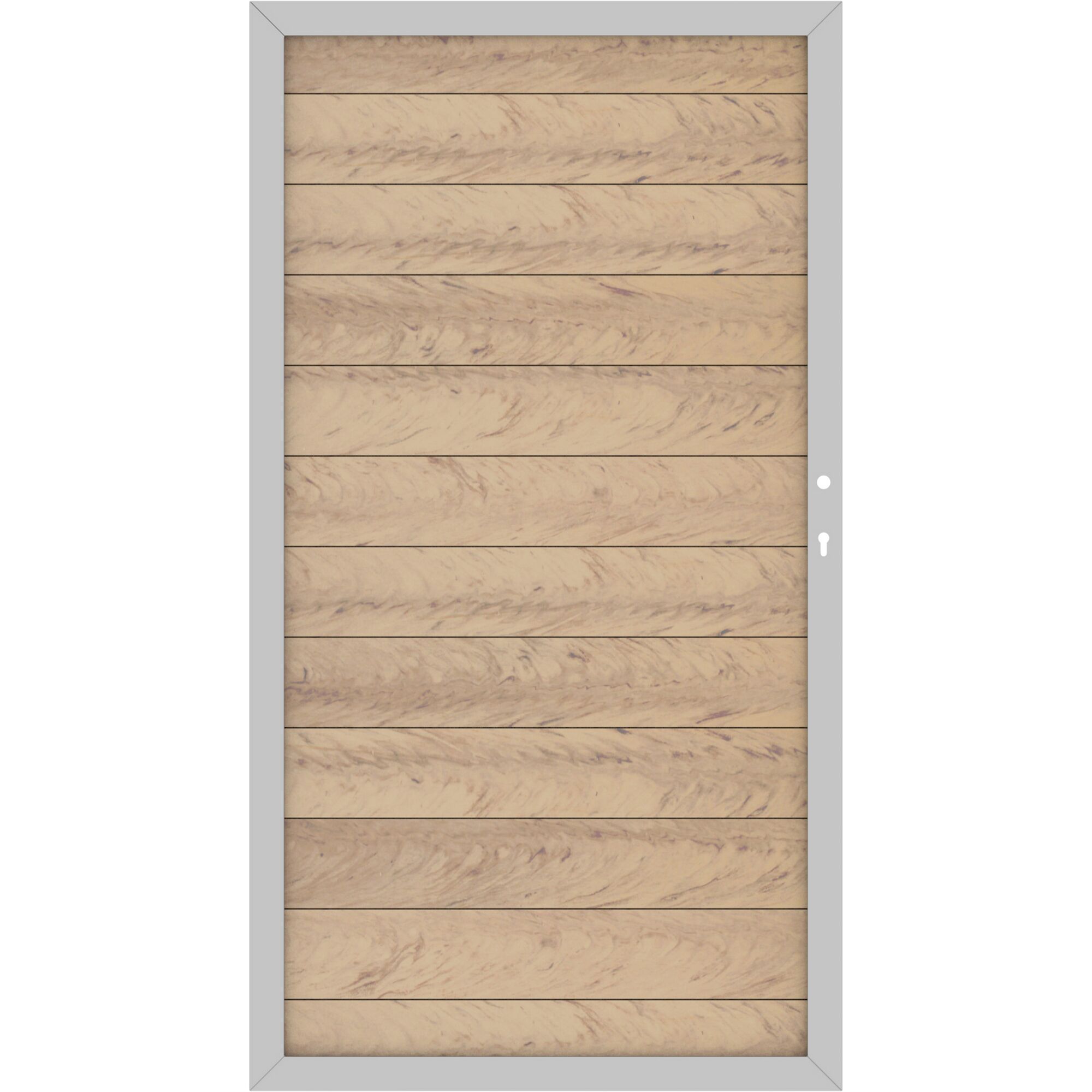 WPC Gartentor mit silbernem Rahmen