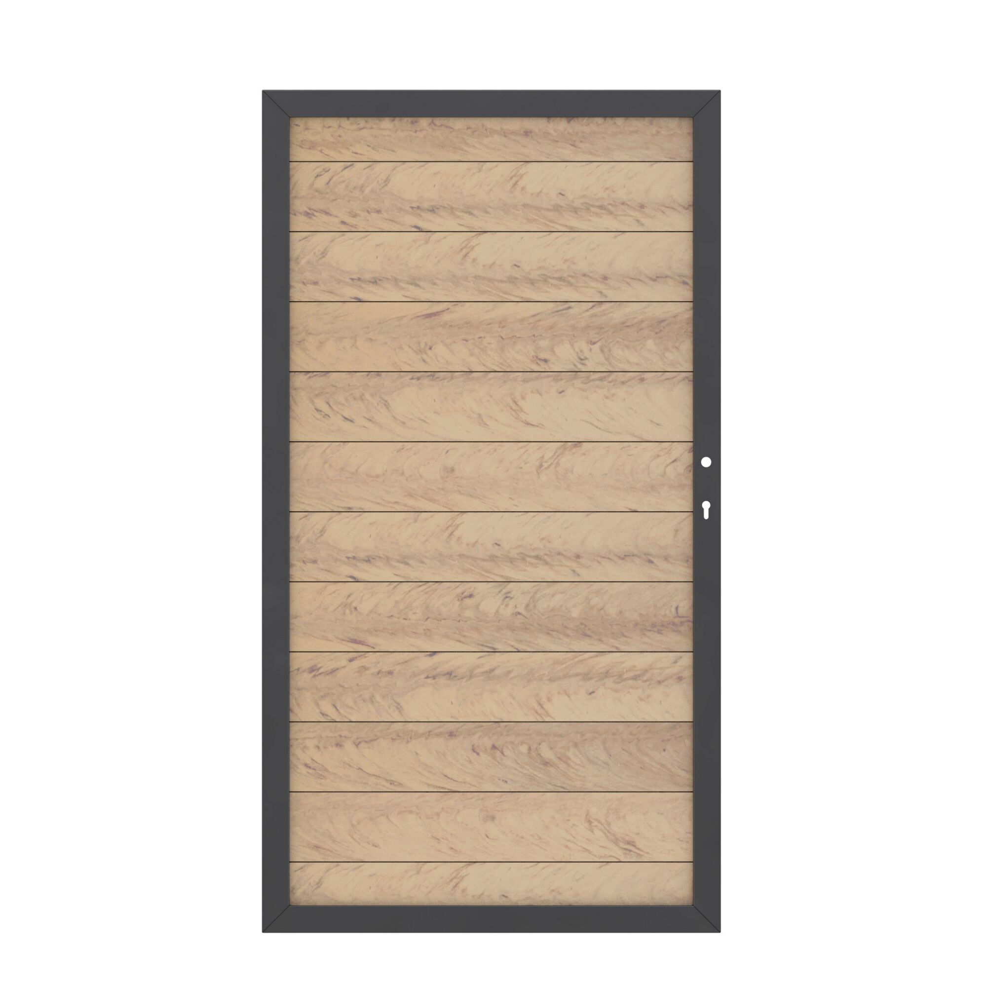 WPC Tor sandfarben mit anthrazitfarbenem Rahmen