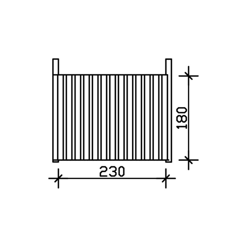 Carport-Seitenwand 230 x 180 cm unbehandelt Fichte