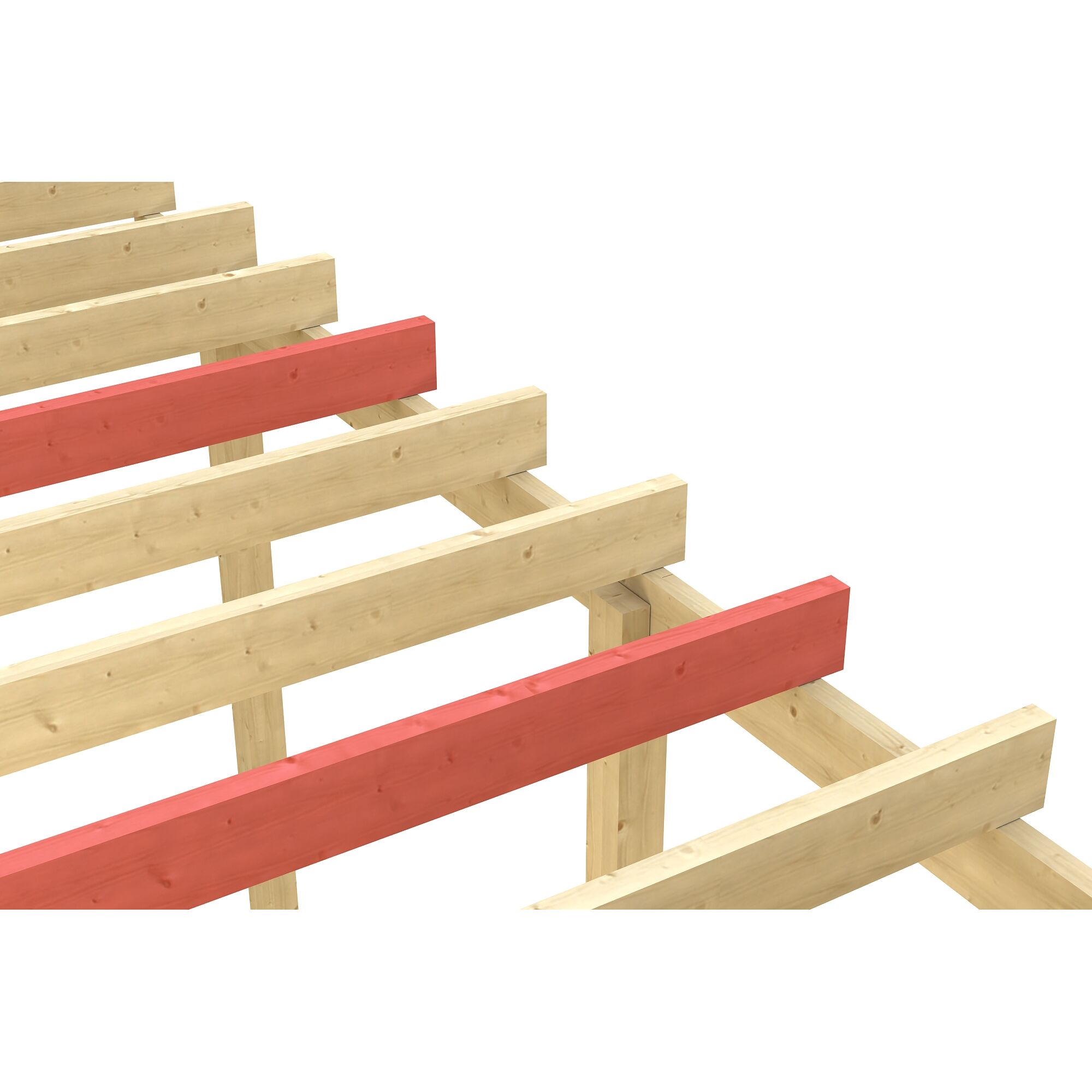 Holzbalkenkonstruktion mit Schneelasterhöhung