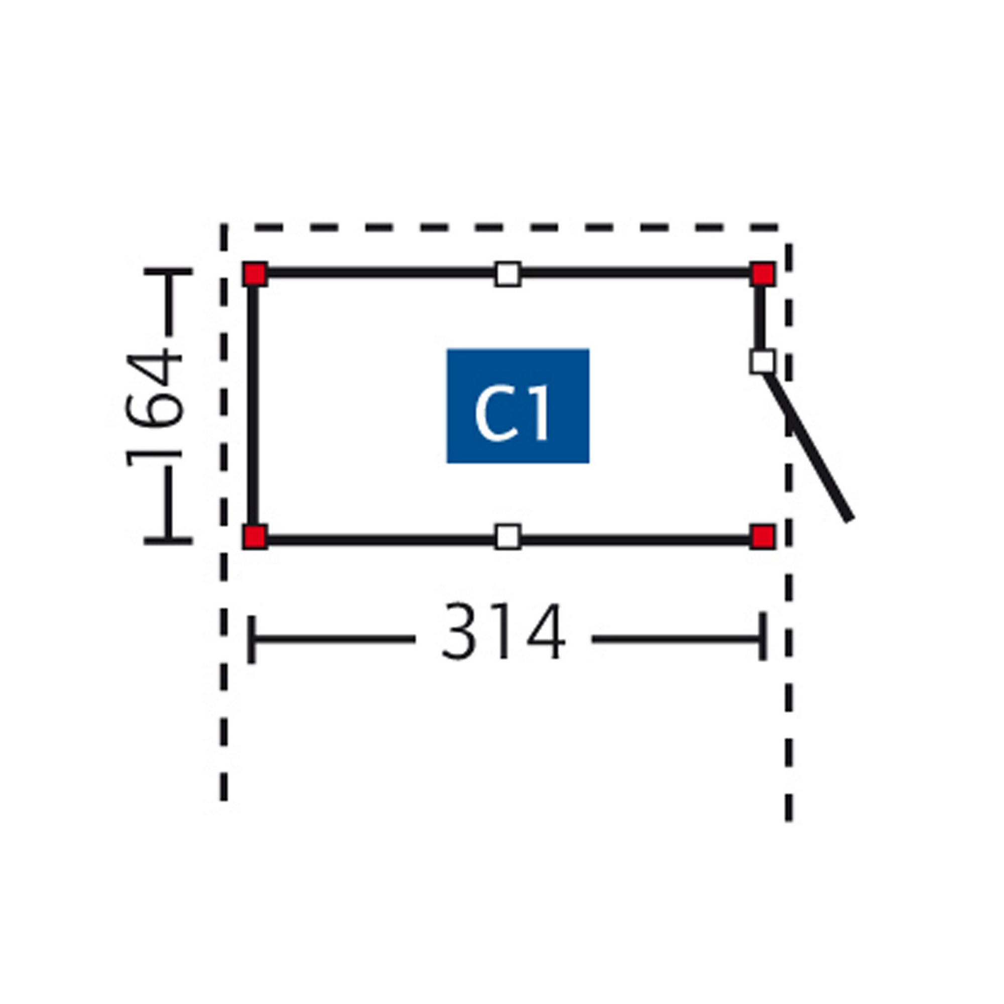 Carport-Abstellraum 'C1' 314 x 164 cm + product picture