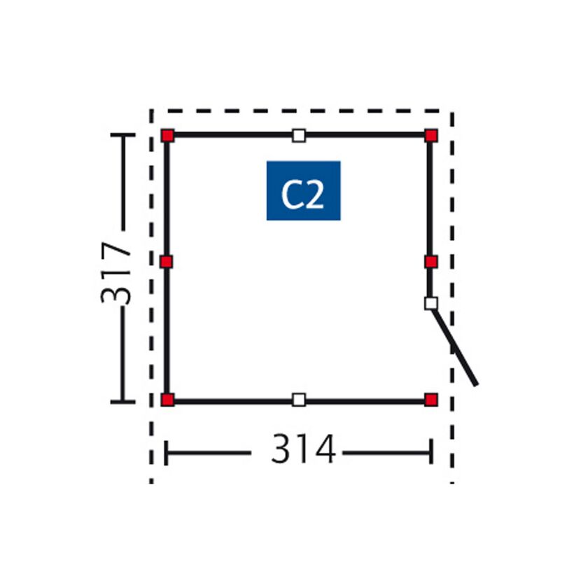 Carport-Abstellraum 'C2' 314 x 317 cm