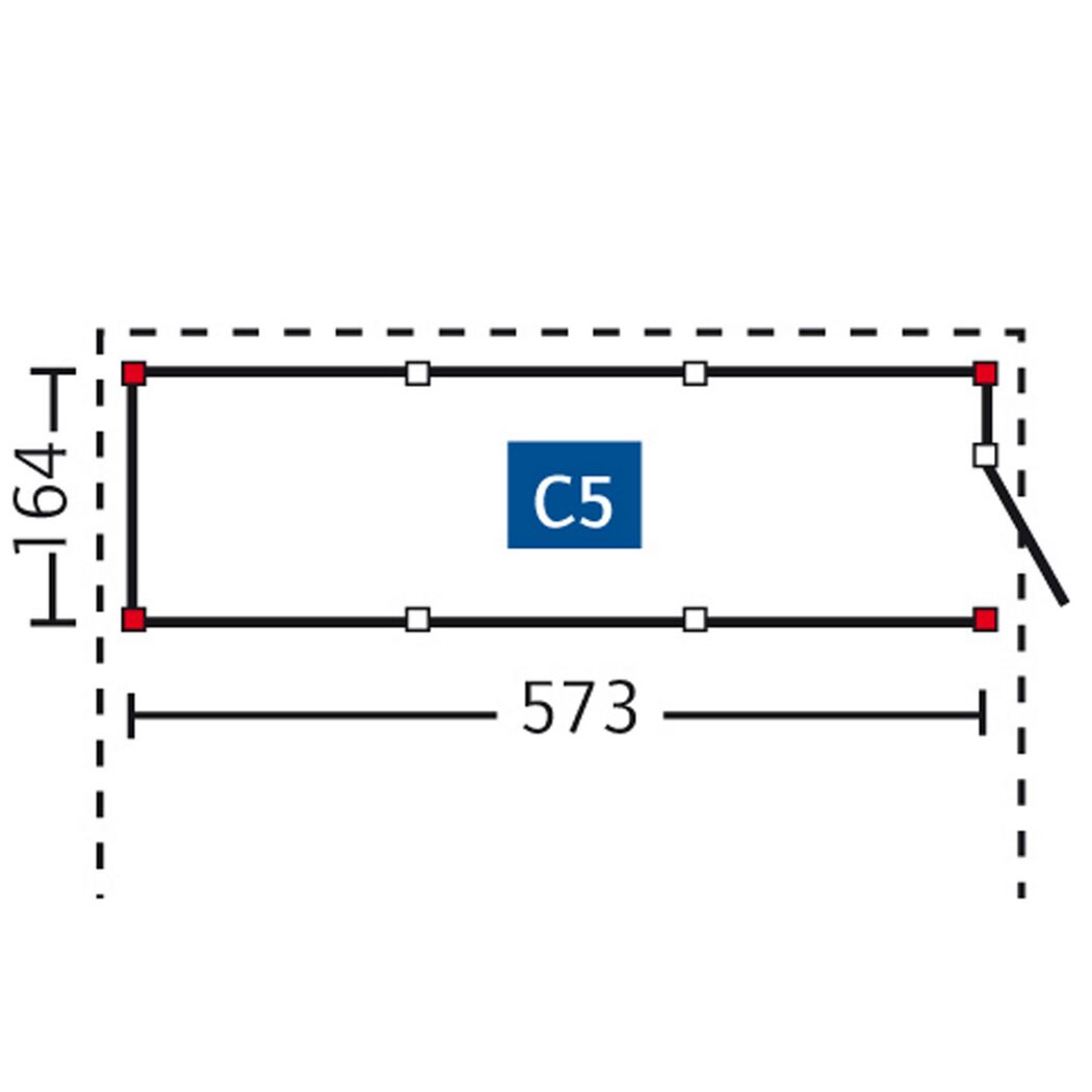 Carport-Abstellraum 'C5' 573 x 164 cm
