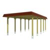 Carport Spreewald mit rotem Dach