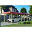 Carport 'Spreewald' rote Blende  345 x 893 cm imprägniert